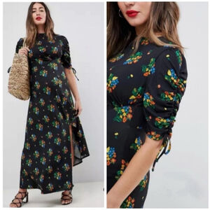 ASOS Design Maternity Floral City Maxi Tea Dress - Size 10